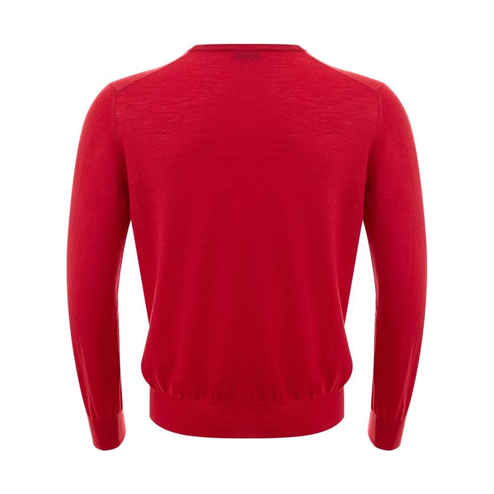 Gran Sasso Elegant Red Wool Sweater for Men Gran Sasso Firebrick