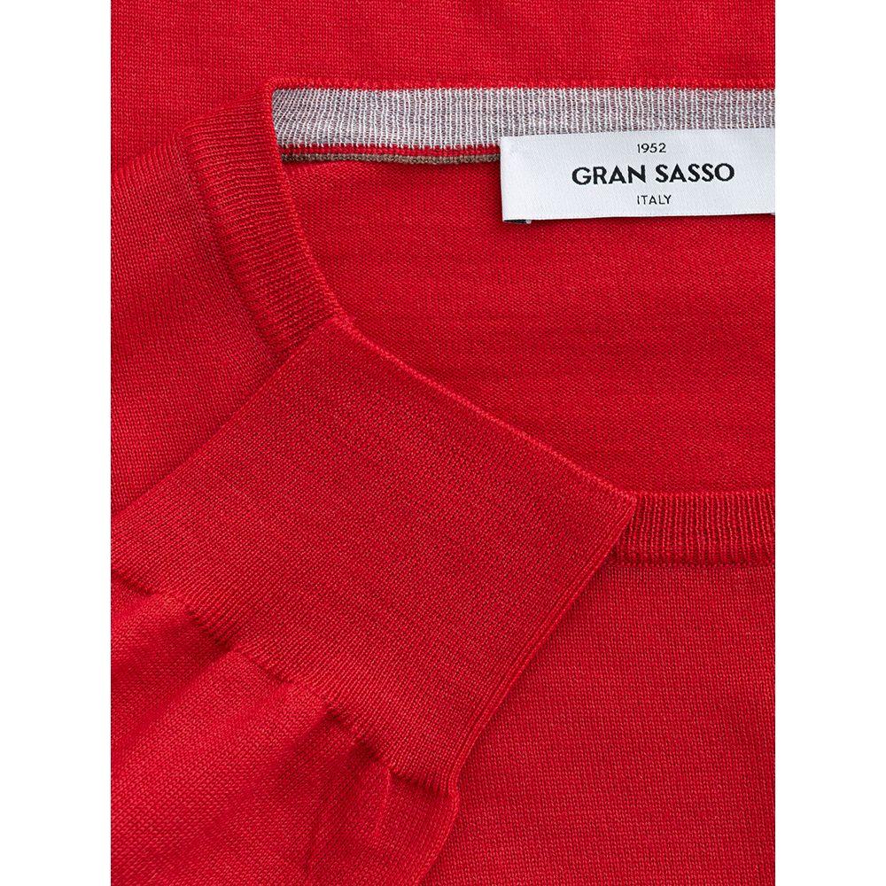 Gran Sasso Elegant Red Wool Sweater for Men Gran Sasso Firebrick