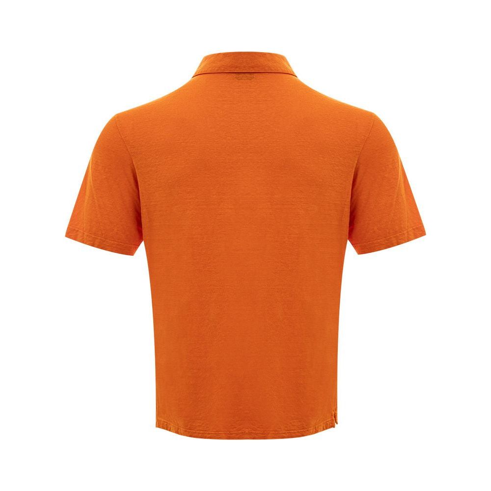Gran Sasso Elegant Orange Linen Polo Shirt Gran Sasso Chocolate