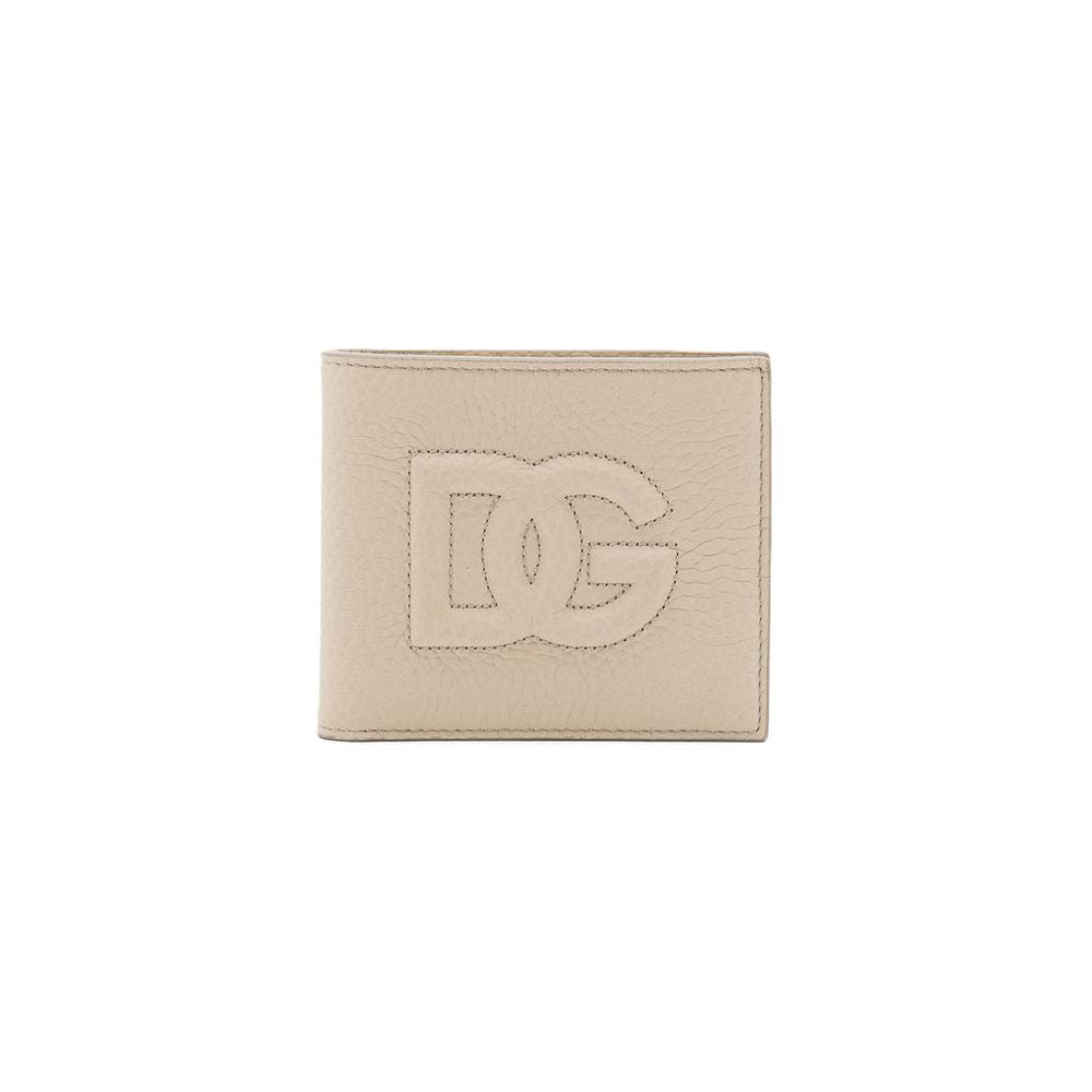 Dolce & Gabbana Beige Leather Wallet Dolce & Gabbana Gray
