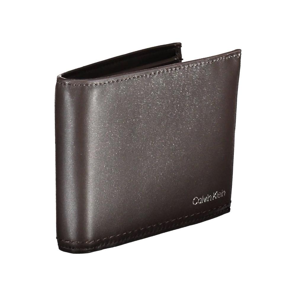 Calvin Klein Brown Leather Men Wallet Calvin Klein Dim Gray