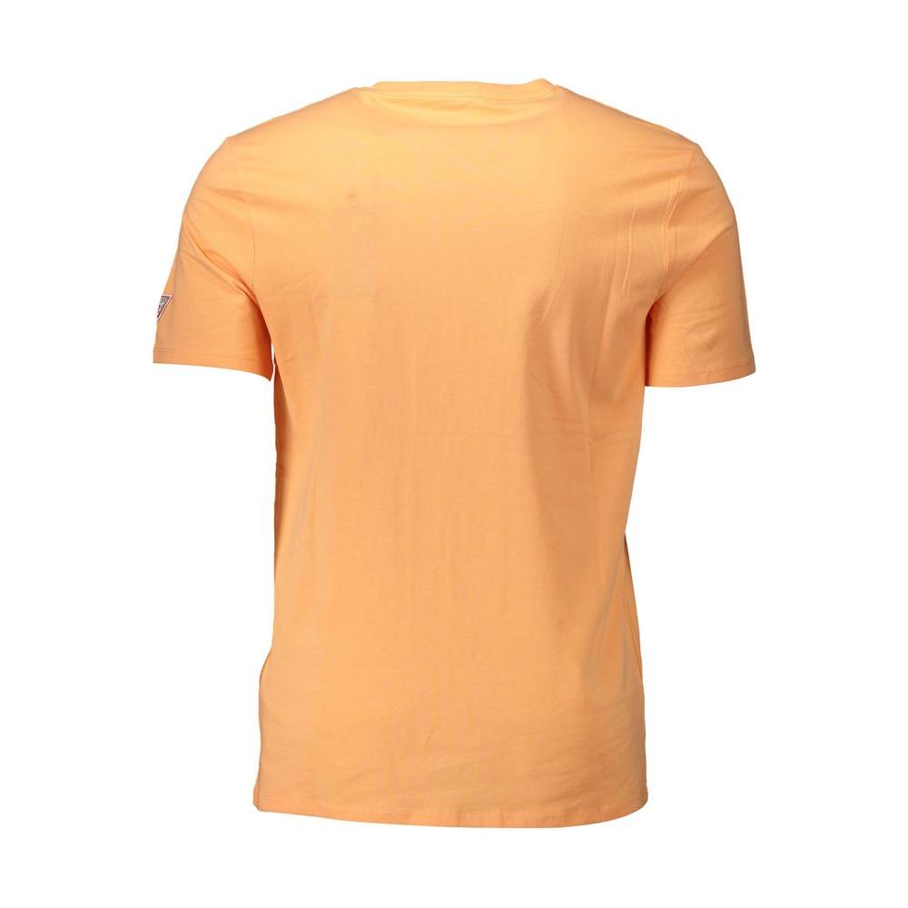 Guess Jeans Orange Cotton Men T-Shirt Guess Jeans Sandy Brown