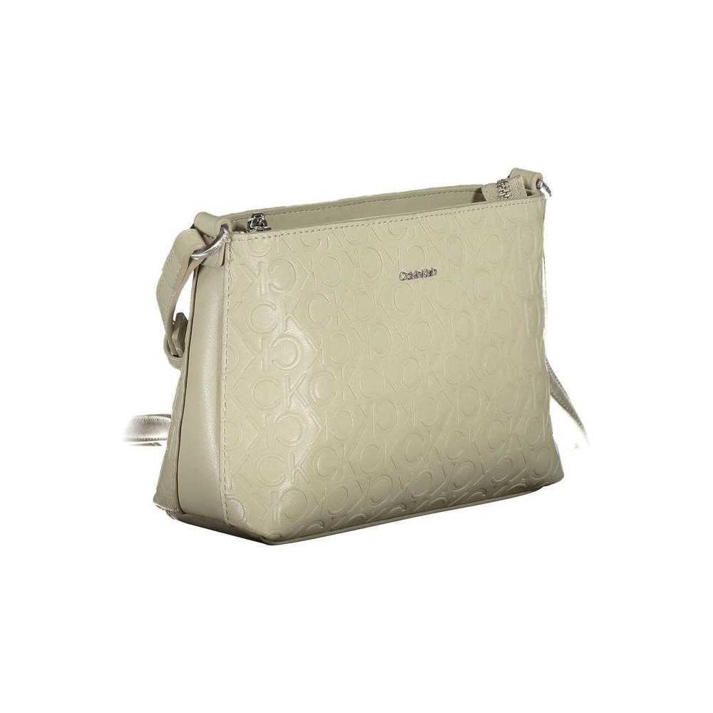 Calvin Klein Beige Polyester Handbag Calvin Klein Dark Gray