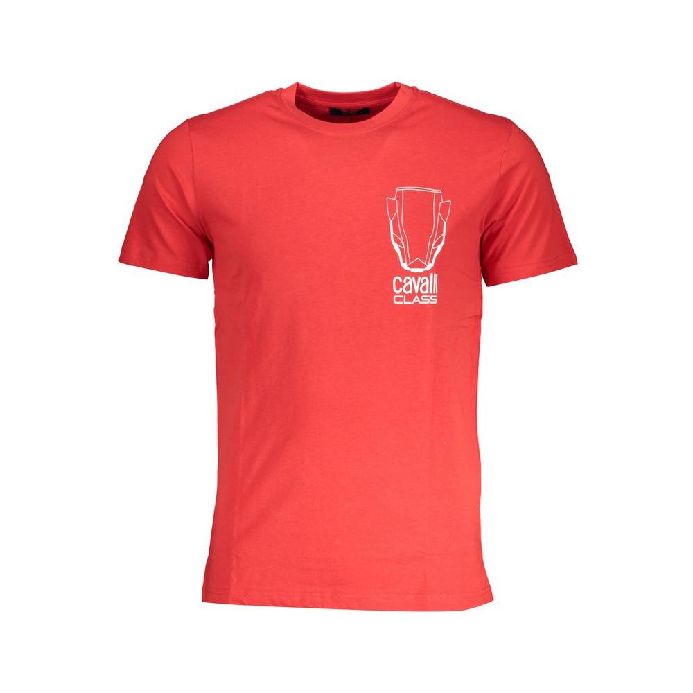 Cavalli Class Red Cotton T-Shirt Cavalli Class Tomato