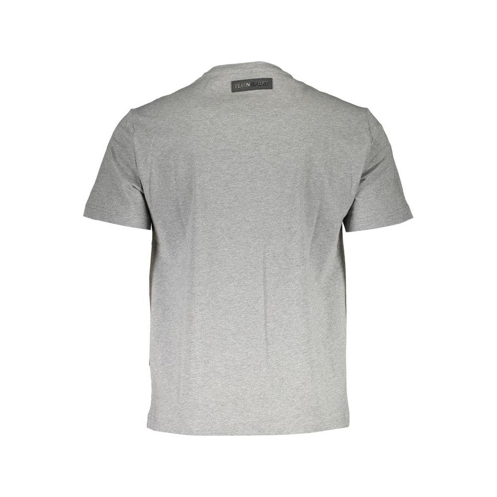 Plein Sport Gray Cotton Men T-Shirt Plein Sport Dark Gray