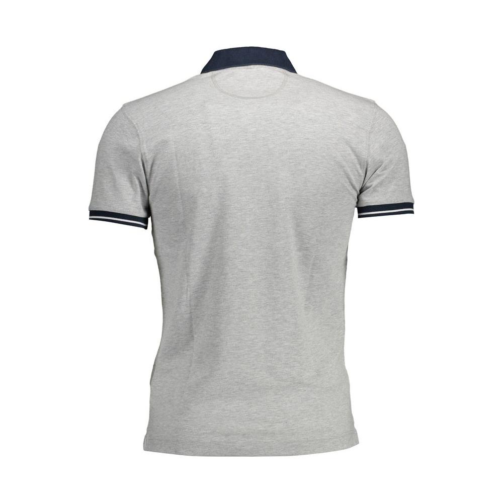 La Martina Gray Cotton Men Polo Shirt La Martina Gray
