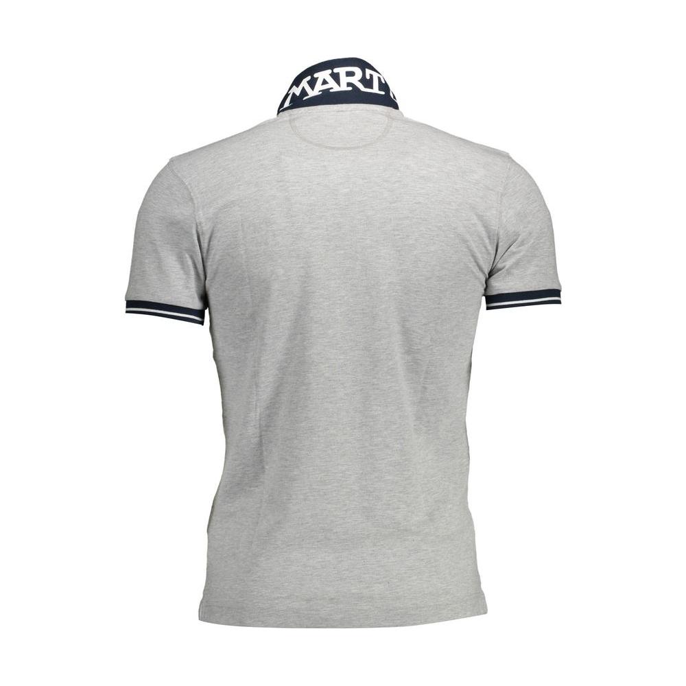 La Martina Gray Cotton Men Polo Shirt La Martina Gray