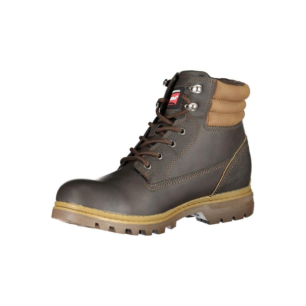 Carrera Elegant Brown Lace-Up Boots with Contrast Details Carrera Dim Gray