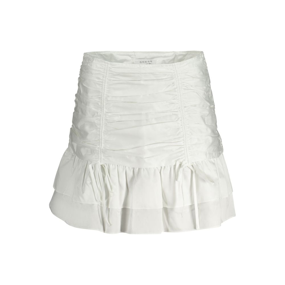 Guess Jeans White Cotton Women Skirt Guess Jeans Light Gray