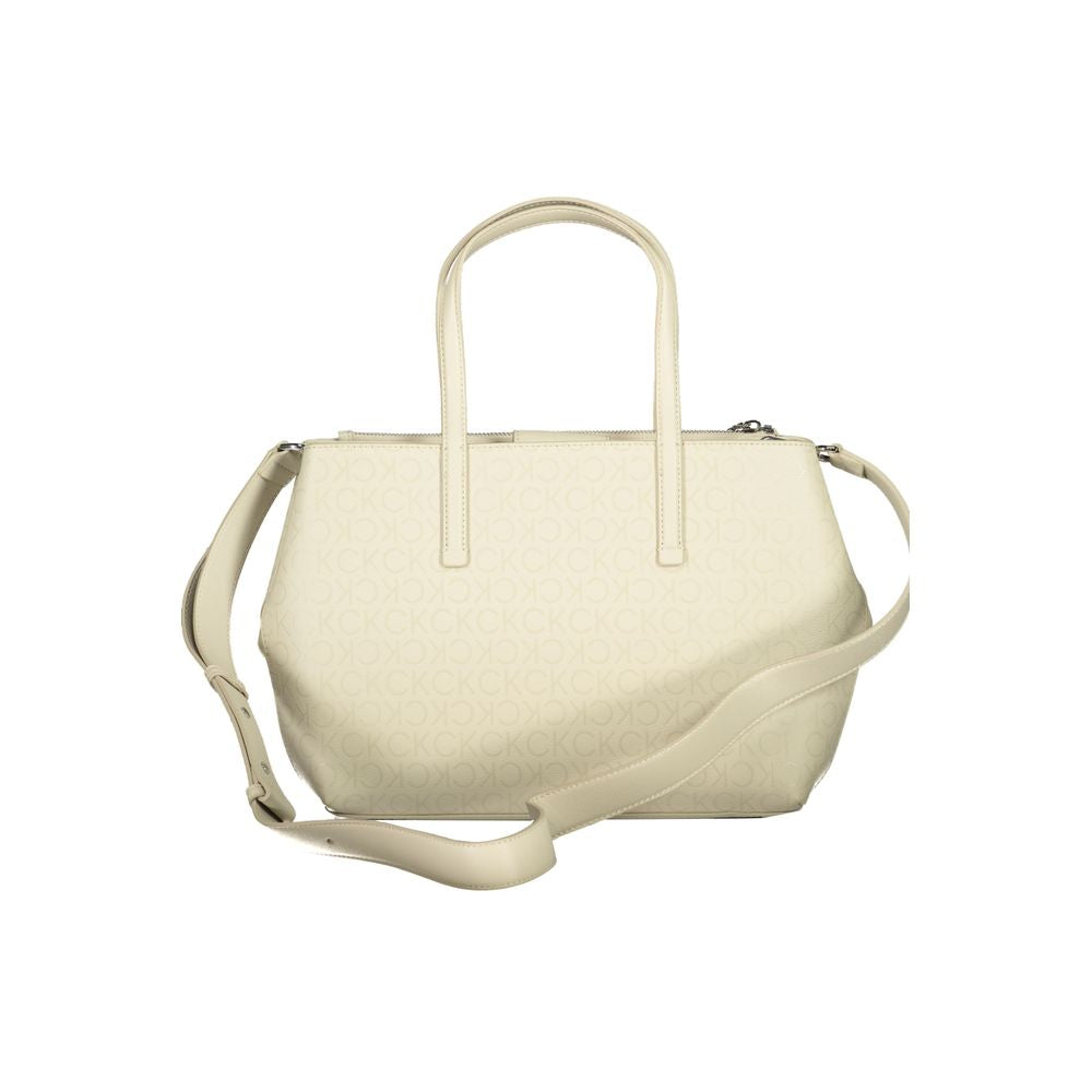 Calvin Klein Beige Polyester Handbag Calvin Klein Light Gray