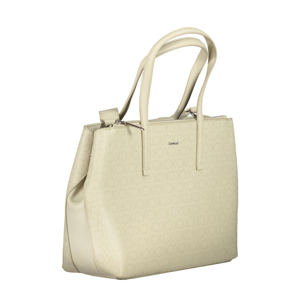 Calvin Klein Beige Polyester Handbag Calvin Klein Gray