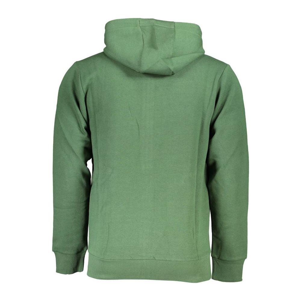 U.S. Grand Polo Chic Green Hooded Sweatshirt with Elegant Embroidery U.S. Grand Polo Dim Gray