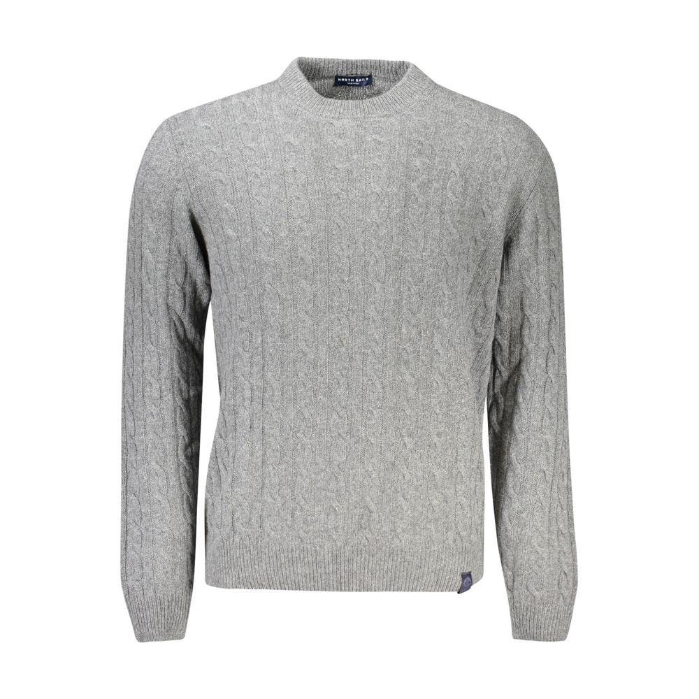 North Sails Gray Wool Men Sweater North Sails Dark Gray