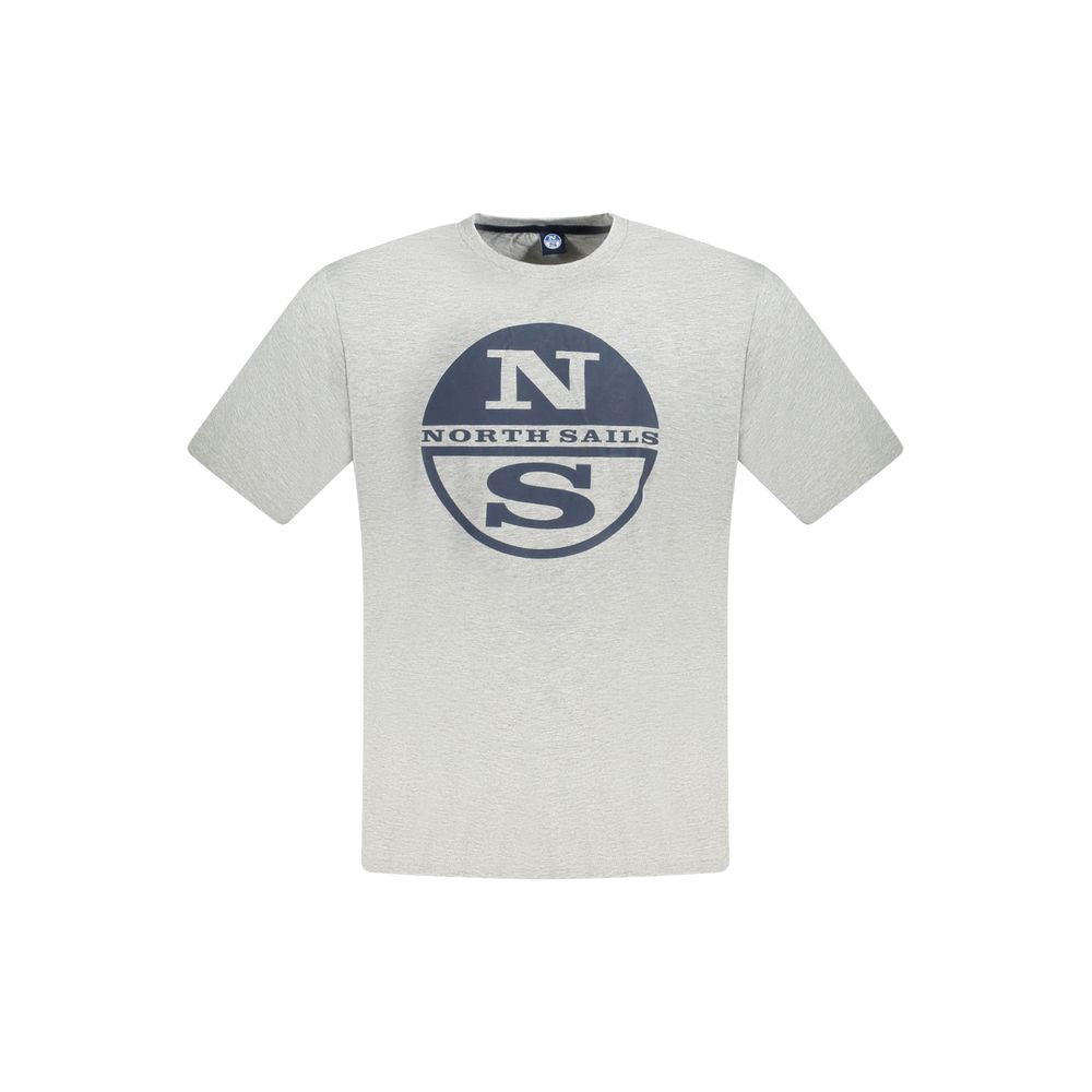 North Sails Gray Cotton Men T-Shirt North Sails Light Gray