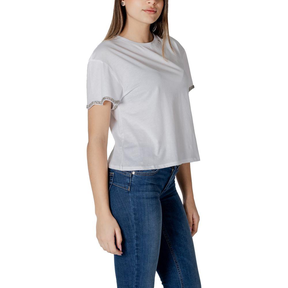 Liu Jo White Cotton Tops & T-Shirt Liu Jo Gray