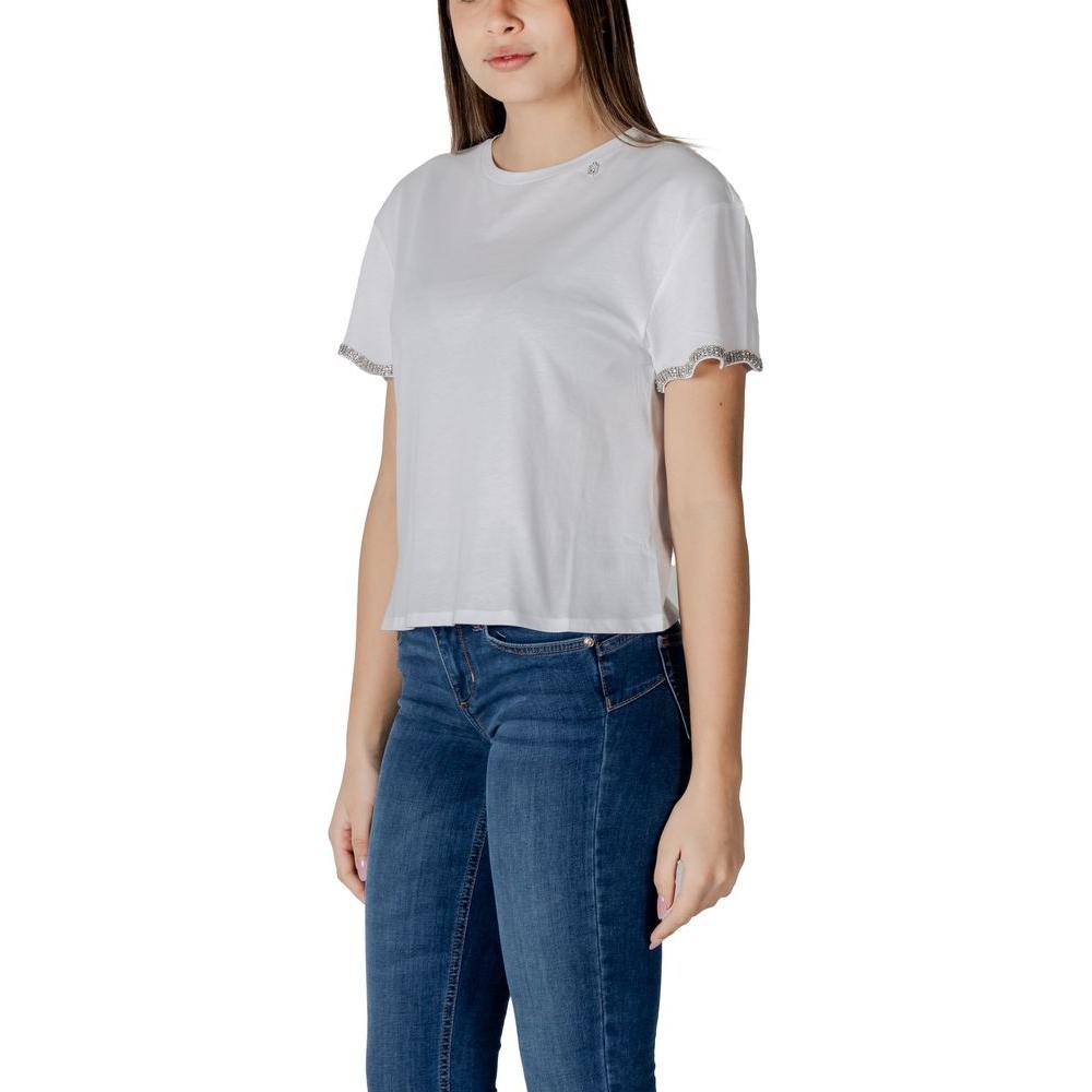 Liu Jo White Cotton Tops & T-Shirt Liu Jo Dark Slate Gray