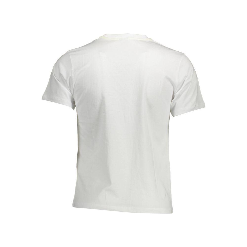 North Sails White Cotton Men T-Shirt North Sails Light Gray