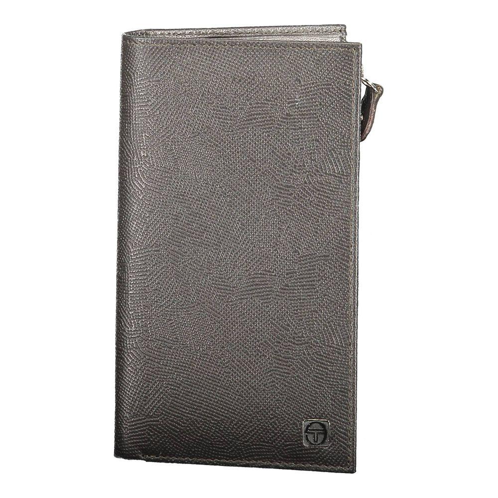 Sergio Tacchini Brown Leather Men Wallet Sergio Tacchini Dim Gray