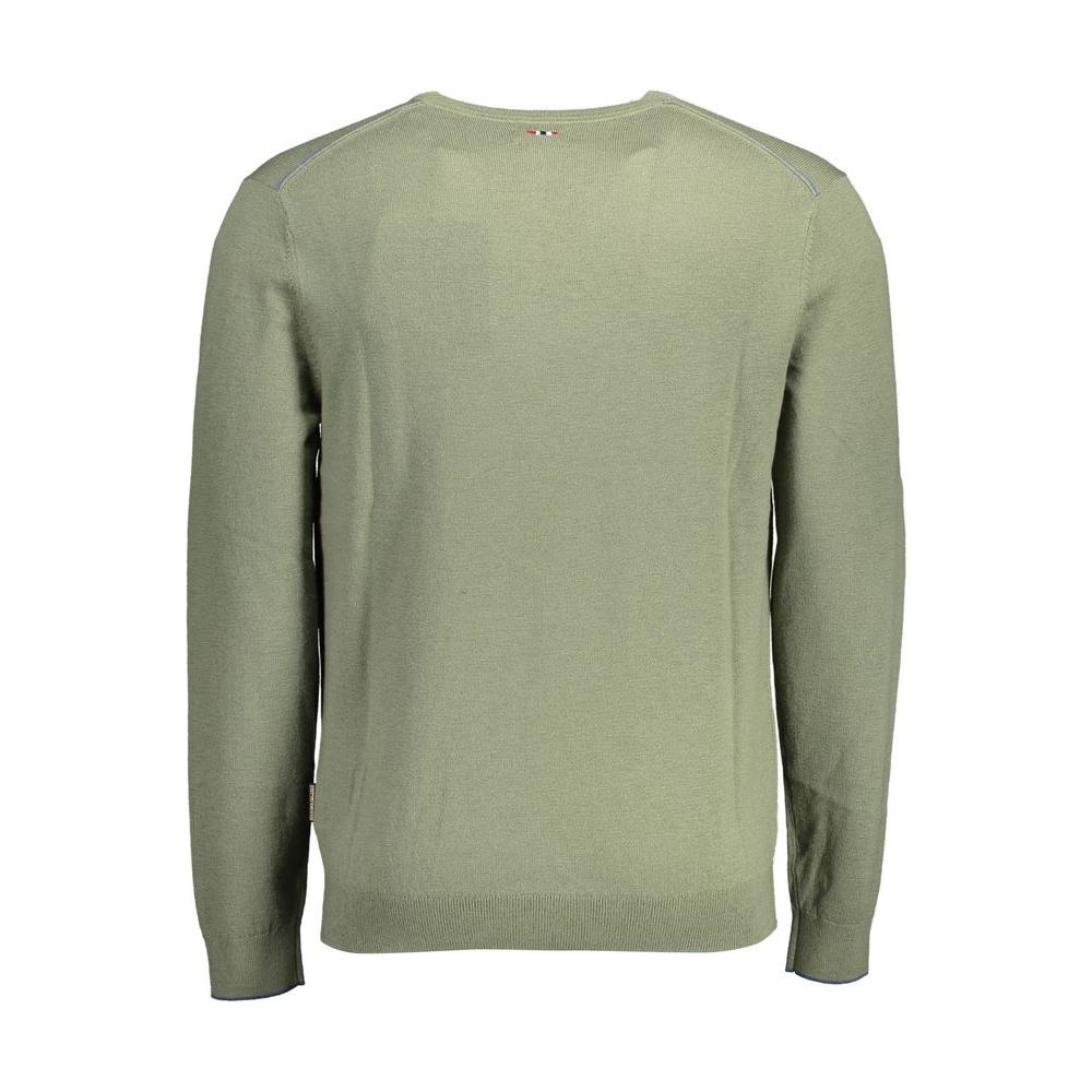 Napapijri Green Wool Men Sweater Napapijri Dark Sea Green