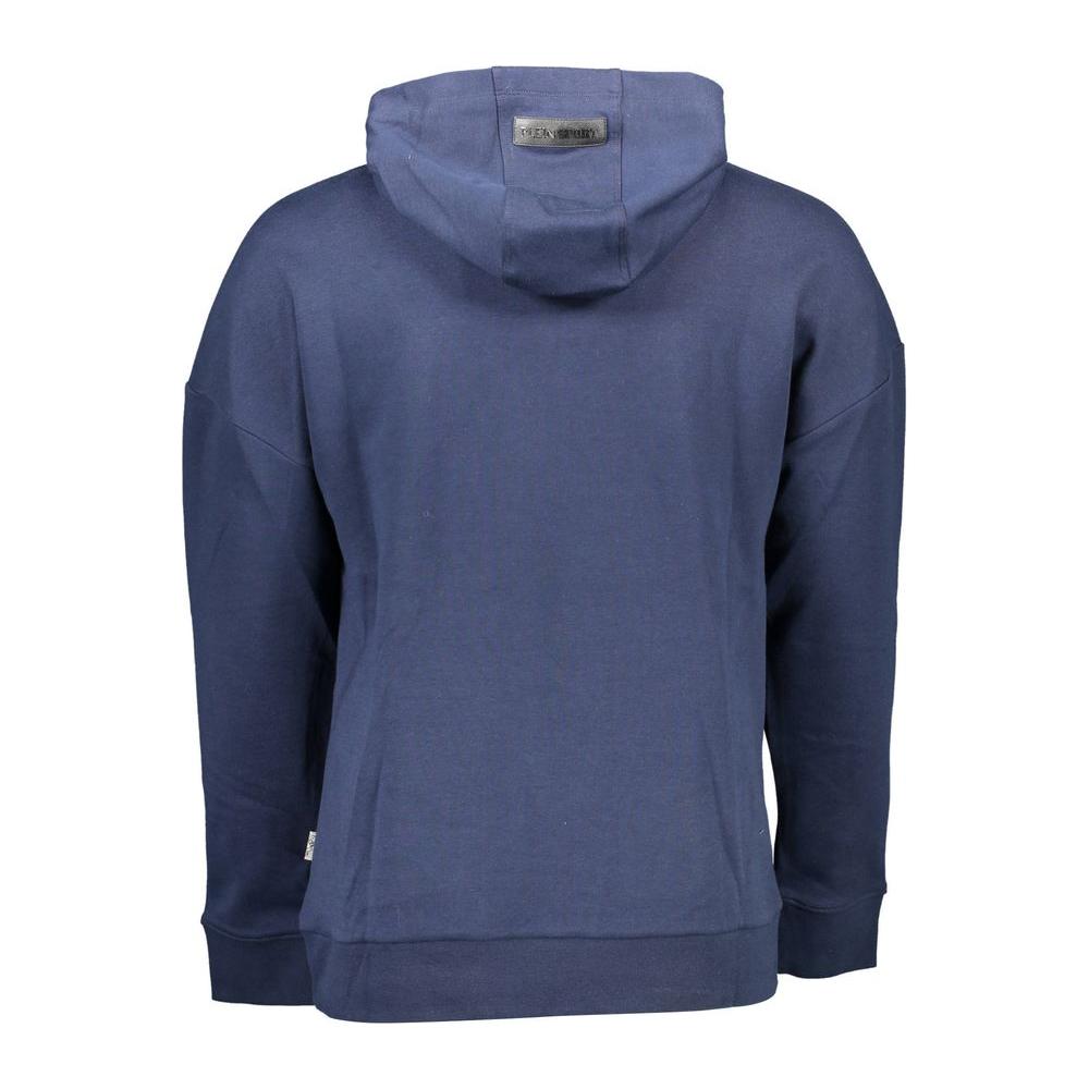 Plein Sport Blue Cotton Men Sweater Plein Sport Dark Slate Blue