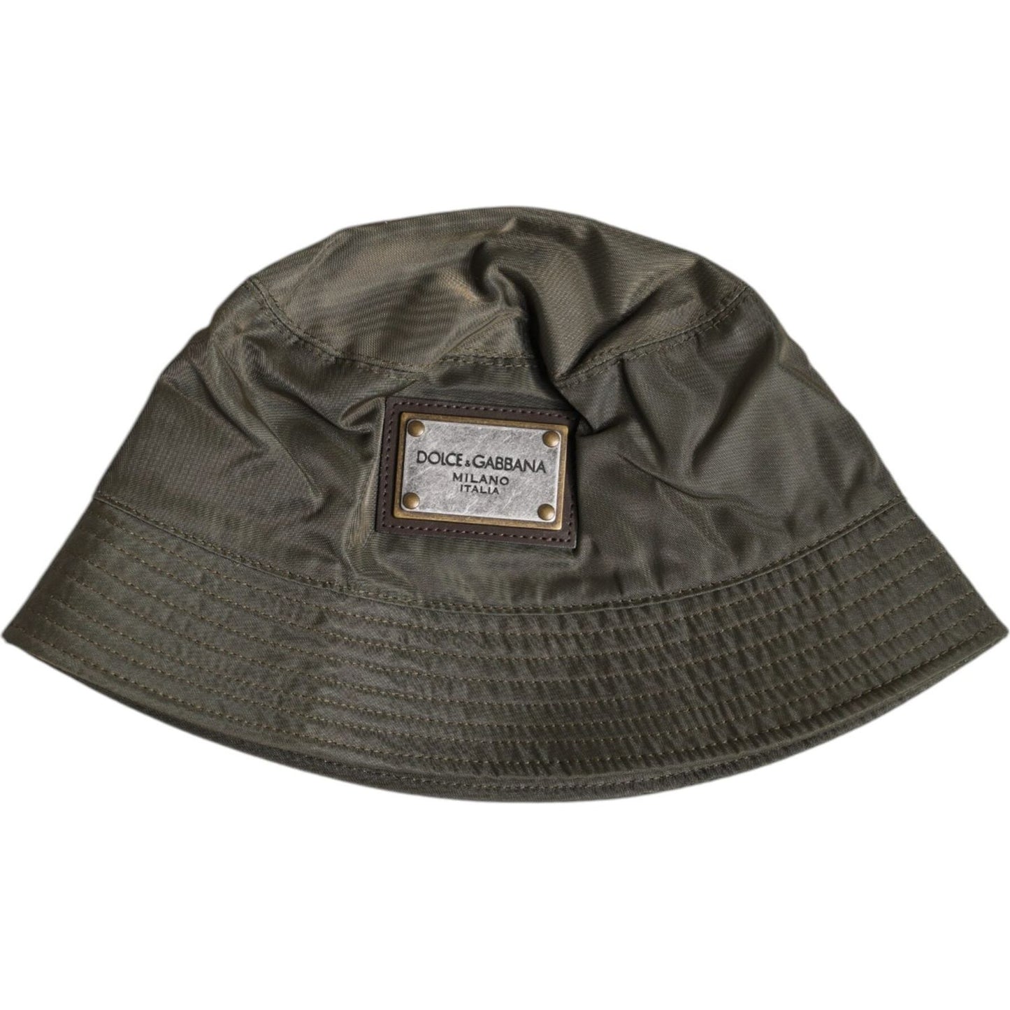 Dolce & Gabbana Brown DG Plaque Wide Brim Bucket Hat Dolce & Gabbana Dark Slate Gray