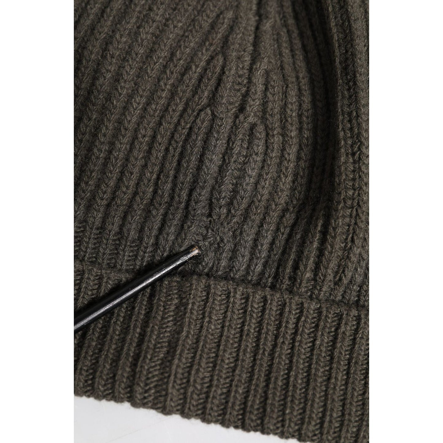 Dolce & Gabbana Green Wool DG Plaque Knitted Winter Beanie Hat Dolce & Gabbana Dark Slate Gray