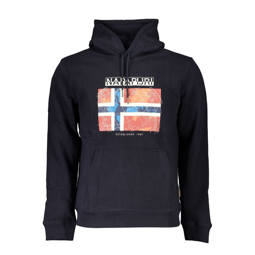 Napapijri Blue Cotton Men Sweater Napapijri Dark Slate Gray