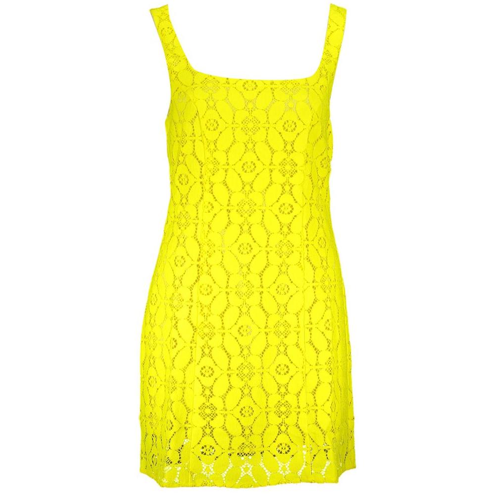 Desigual Yellow Polyester Women Sleeveless Dress Desigual Yellow