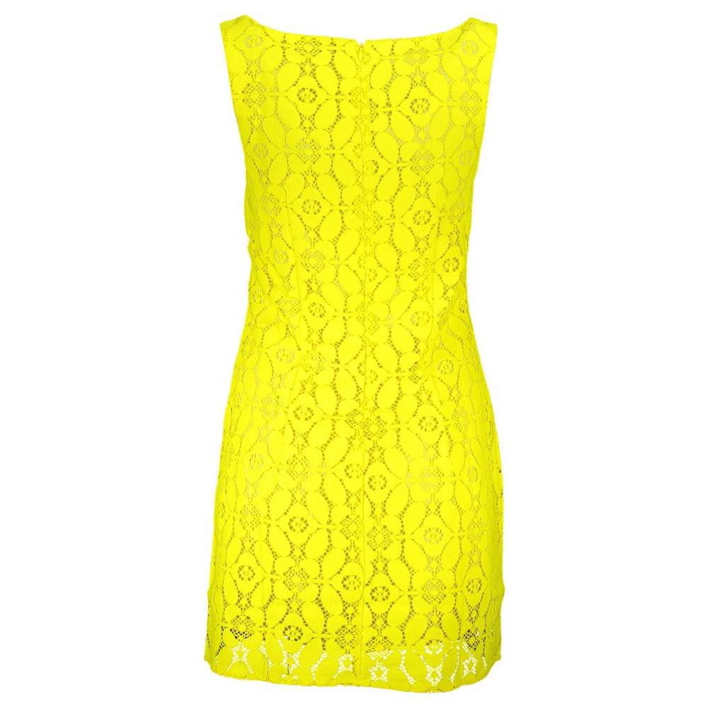 Desigual Yellow Polyester Women Sleeveless Dress Desigual Yellow