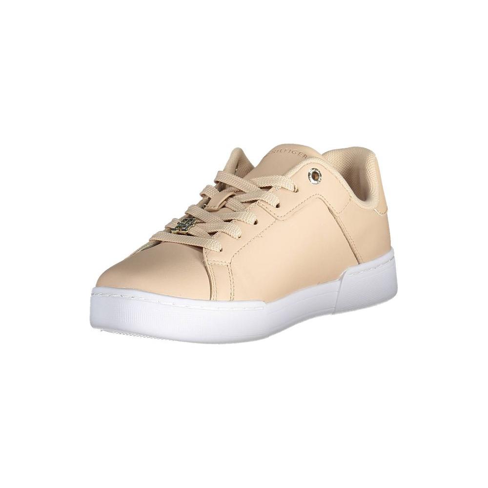Tommy Hilfiger Pink Leather Women Sneaker Tommy Hilfiger Light Gray