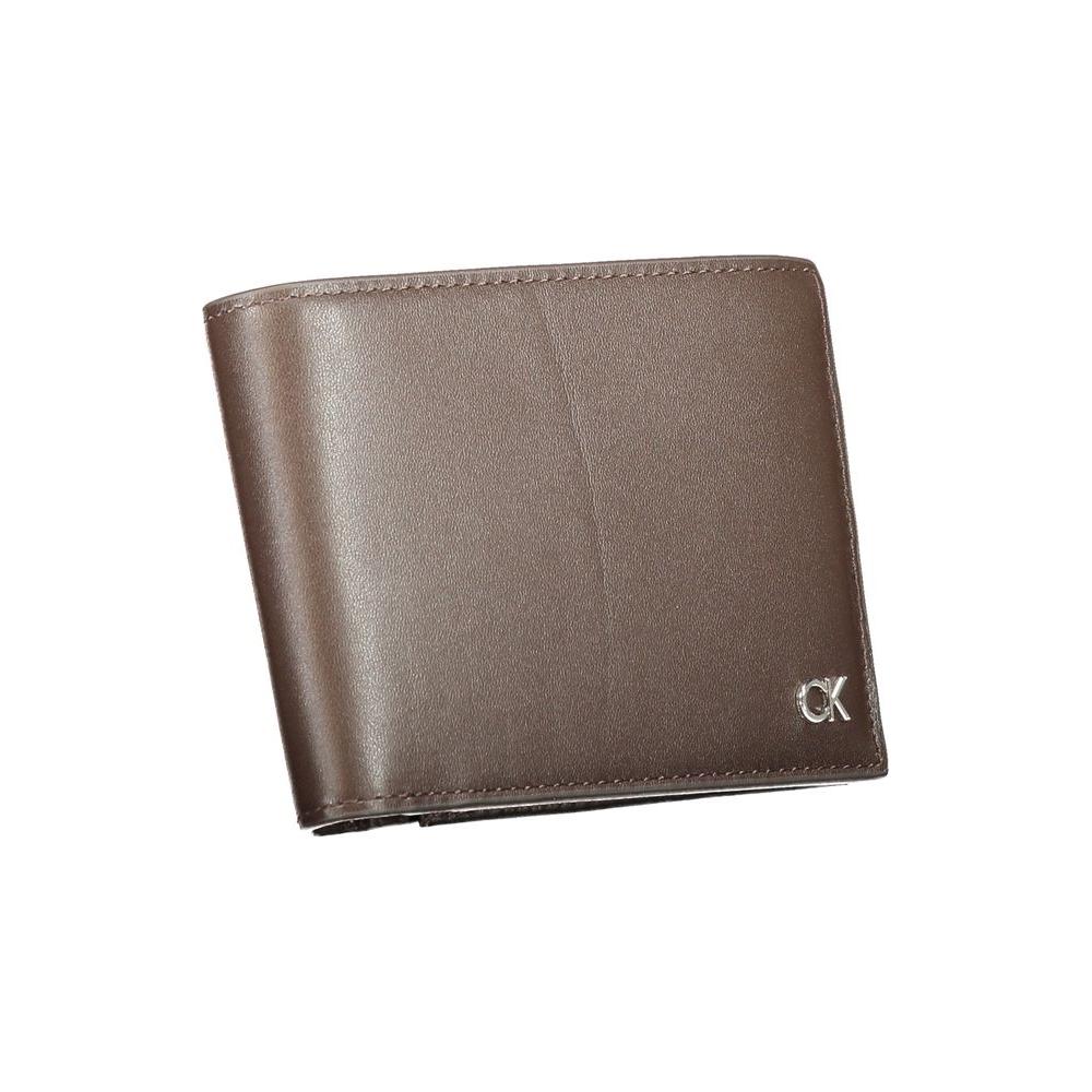 Calvin Klein Brown Leather Wallet Calvin Klein Dim Gray