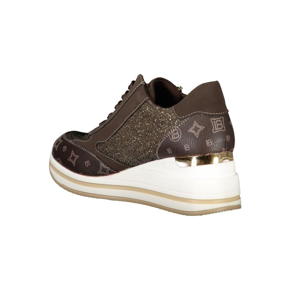 Laura Biagiotti Brown Polyester Women Sneaker Laura Biagiotti Light Gray