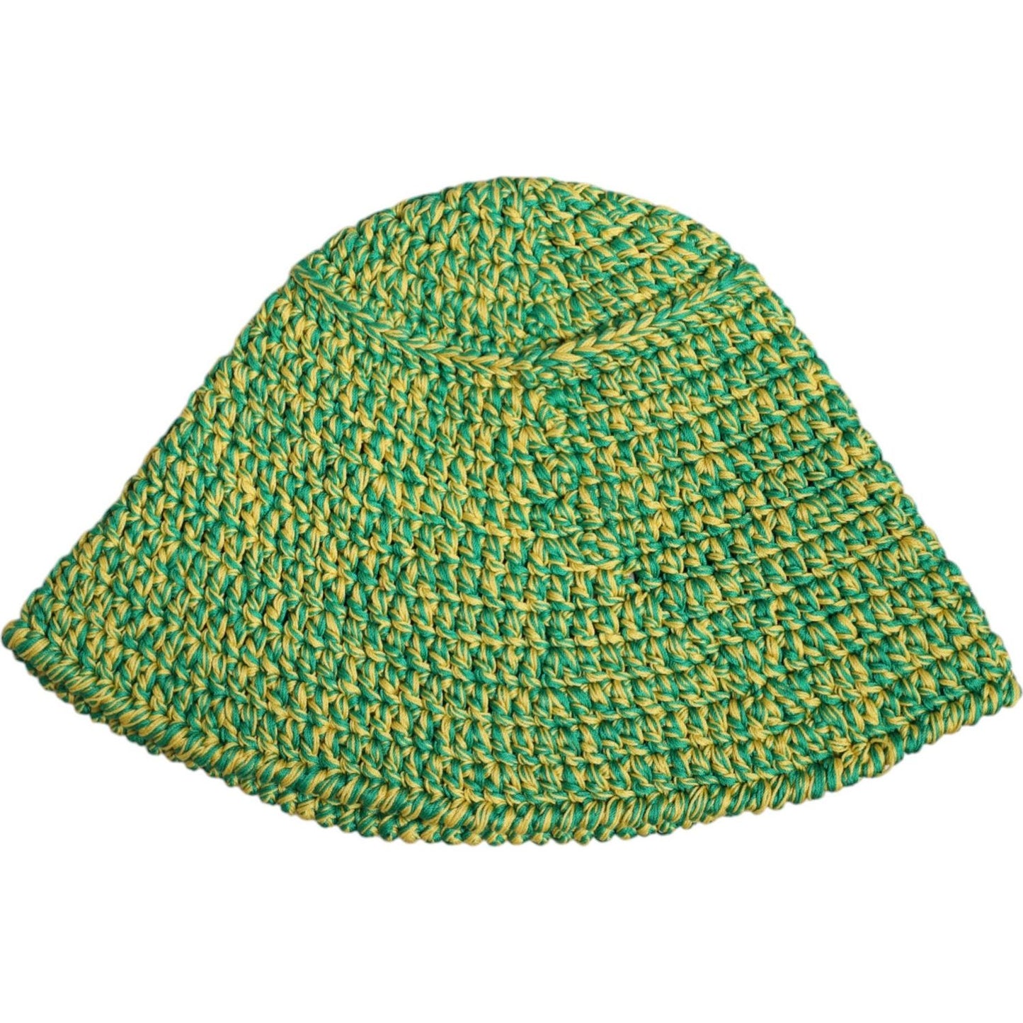 Dolce & Gabbana Green Cotton Crochet DG Logo Bucket Hat Dolce & Gabbana Sea Green