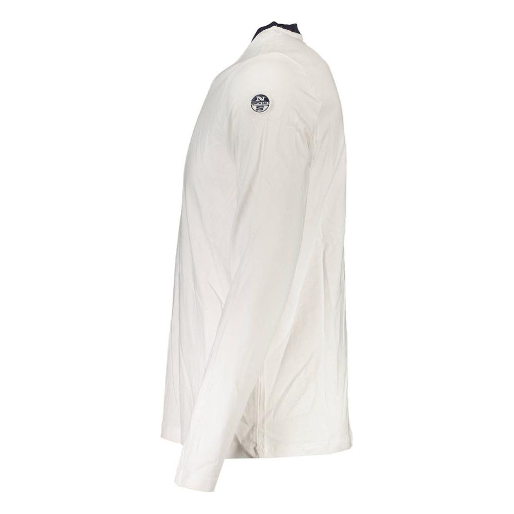North Sails White Cotton Men TShirt North Sails Light Gray