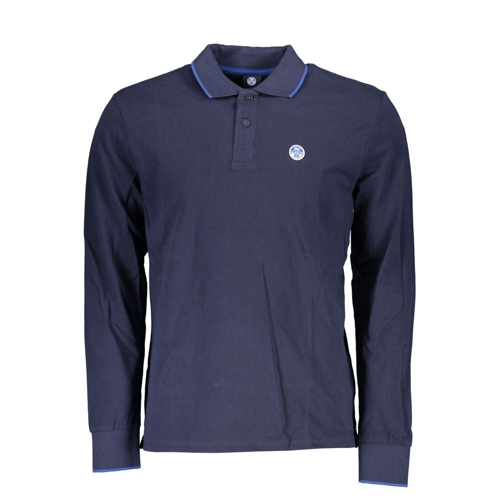 North Sails Blue Cotton Men Polo Shirt North Sails Dark Slate Gray