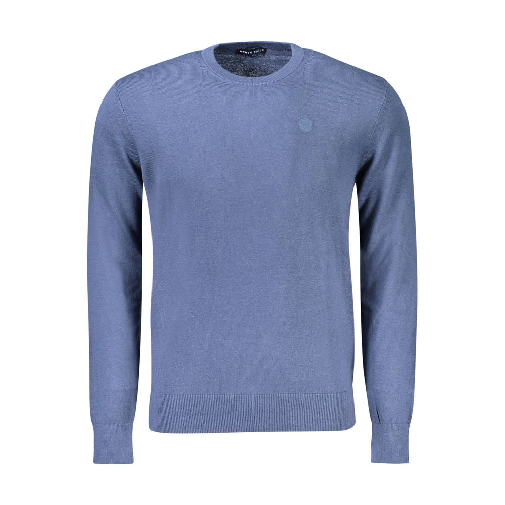 North Sails Blue Cotton Men Sweater North Sails Slate Gray