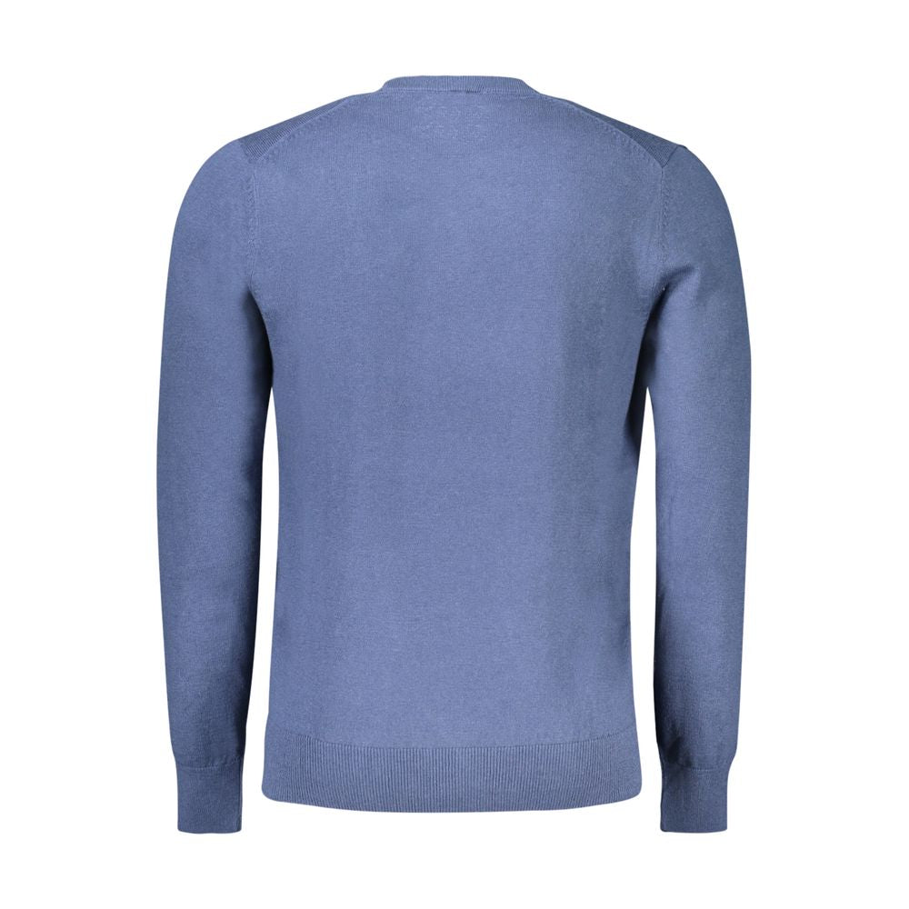 North Sails Blue Cotton Men Sweater North Sails Slate Gray