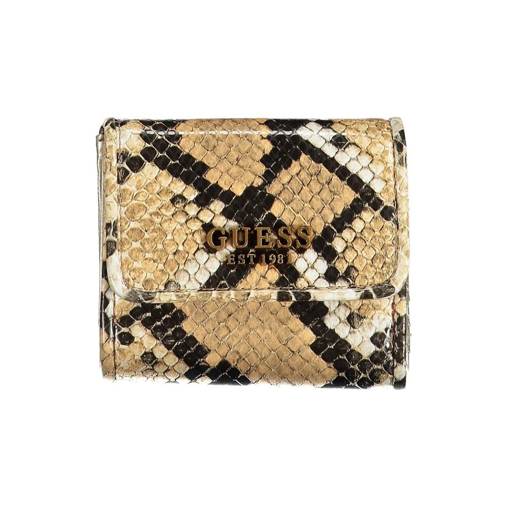 Guess Jeans Beige Polyethylene Women Wallet Guess Jeans Tan