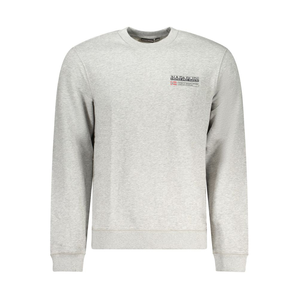 Napapijri Gray Cotton Sweater Napapijri Light Gray