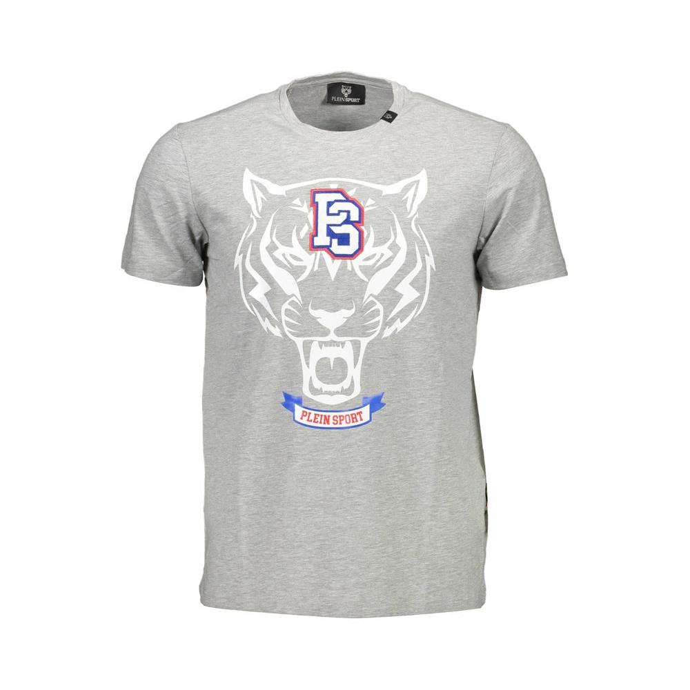Plein Sport Gray Cotton Men T-Shirt Plein Sport Gray