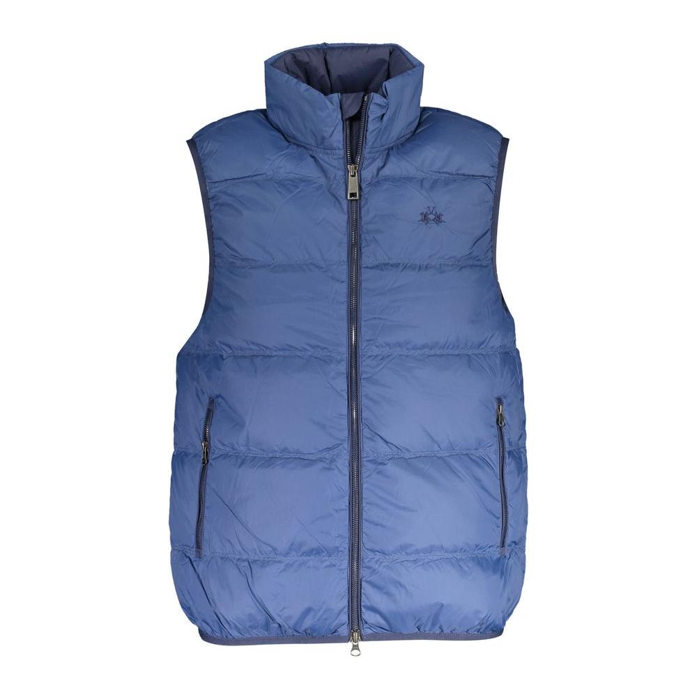 La Martina Blue Polyamide Men Jacket La Martina Slate Gray