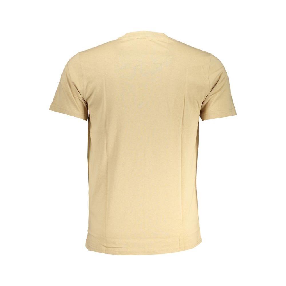 Cavalli Class Beige Cotton T-Shirt Cavalli Class Wheat
