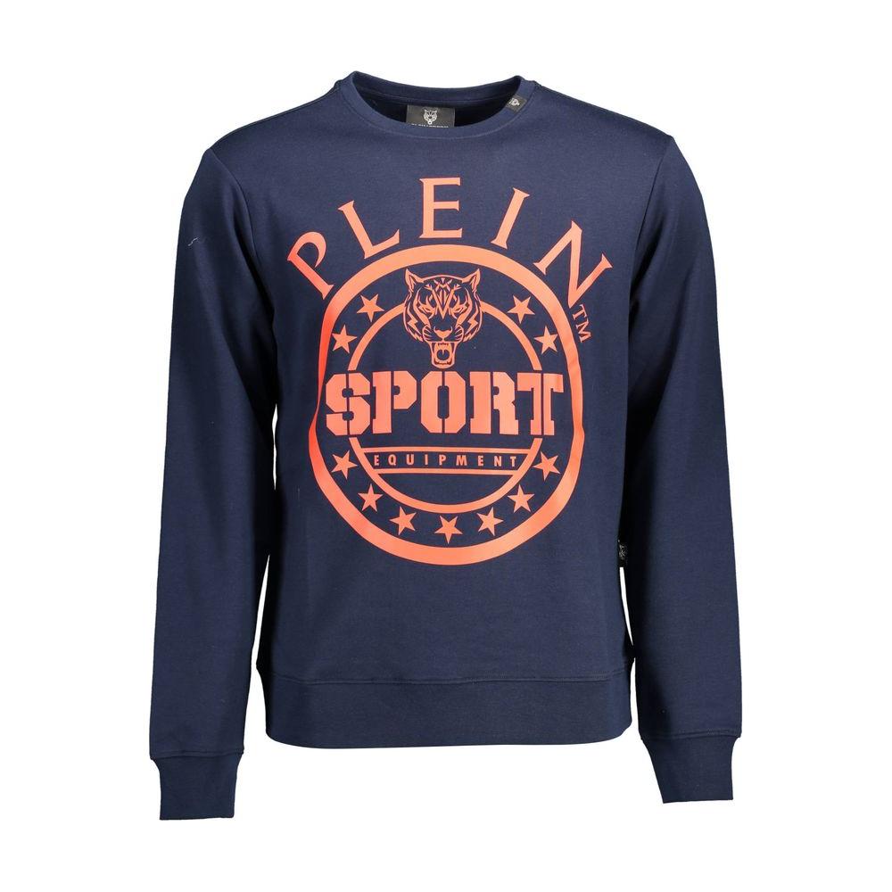 Plein Sport Blue Cotton Men Sweater Plein Sport Dark Slate Gray