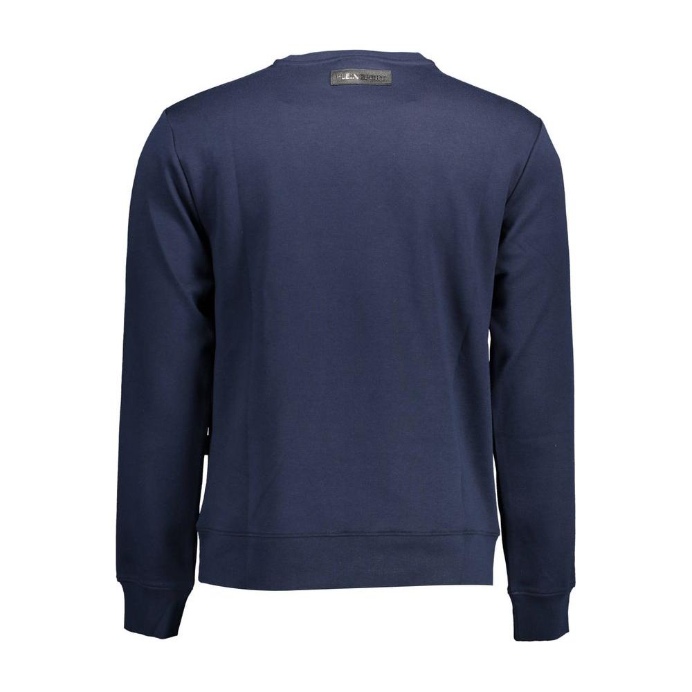 Plein Sport Blue Cotton Men Sweater Plein Sport Dark Slate Gray
