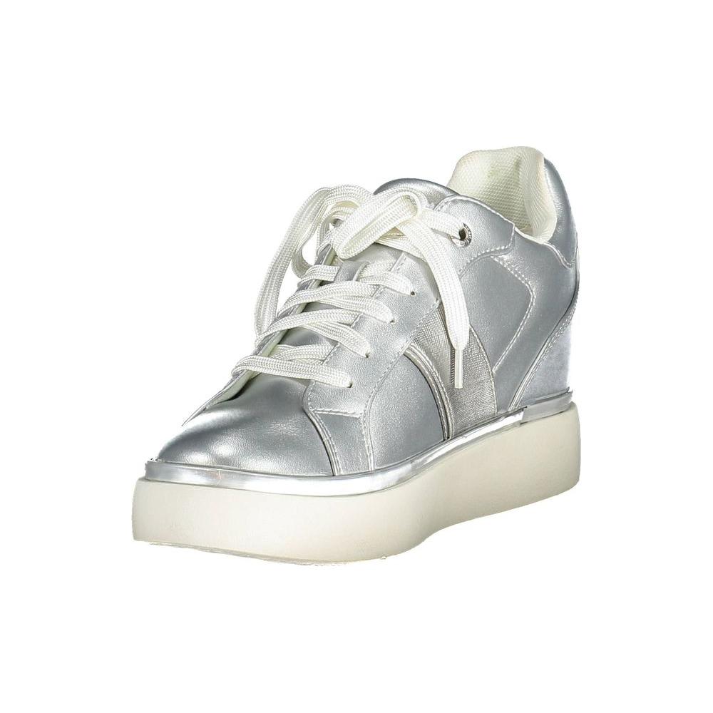 U.S. POLO ASSN. Silver Polyester Women Sneaker U.S. POLO ASSN. Light Gray