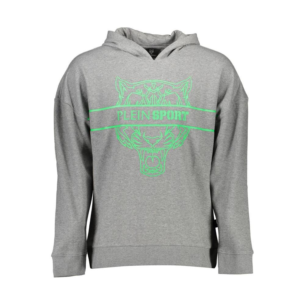 Plein Sport Gray Cotton Men Sweatshirt Plein Sport Dark Gray