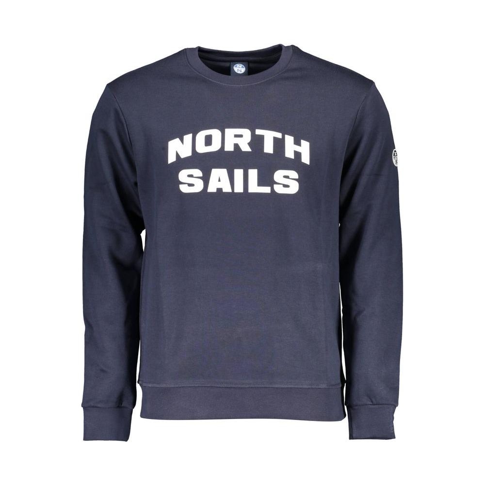 North Sails Blue Cotton Men Sweater North Sails Dark Slate Gray