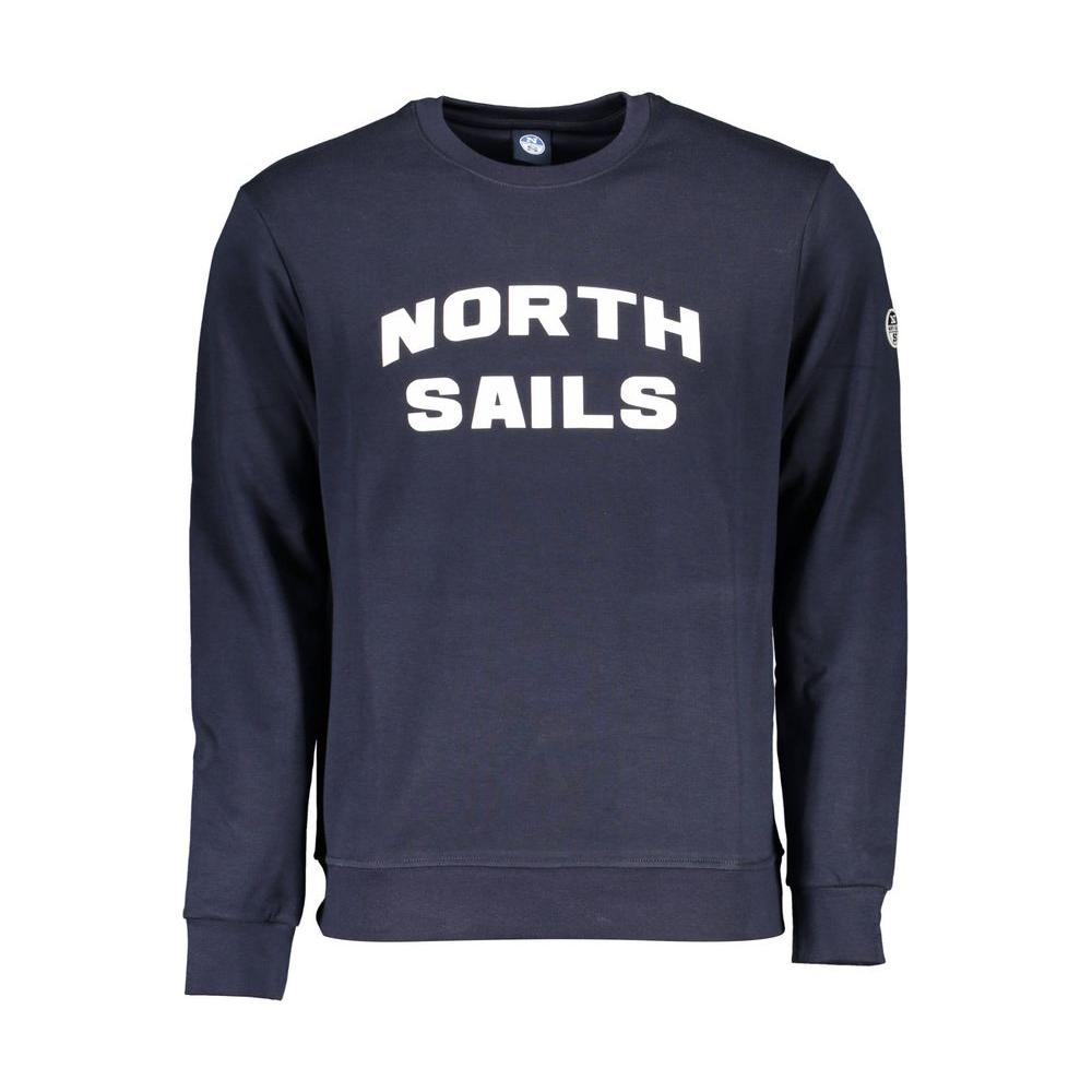 North Sails Blue Cotton Men Sweater North Sails Dark Slate Gray
