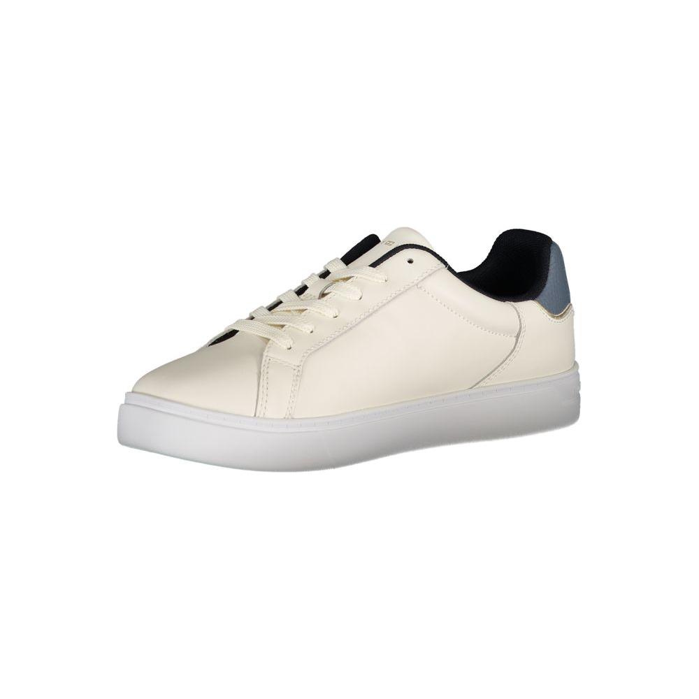 Tommy Hilfiger Beige Leather Women Sneaker Tommy Hilfiger Light Gray