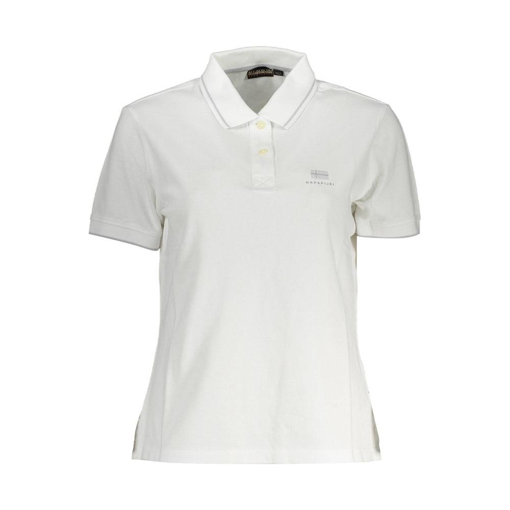 Napapijri White Cotton Women Polo Shirt Napapijri Light Gray